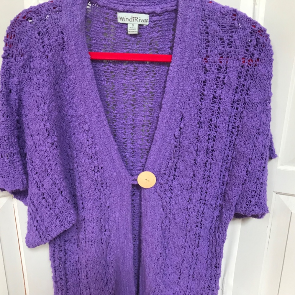 WindiRiver Purple Women's Soft Cardigan Sweater - Picture 4 of 16